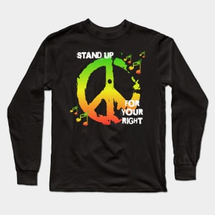 Reggae Peace Sign Stand Up Long Sleeve T-Shirt